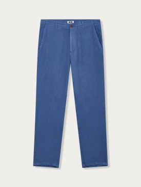 Men's Deep Blue Randall Linen Trousers