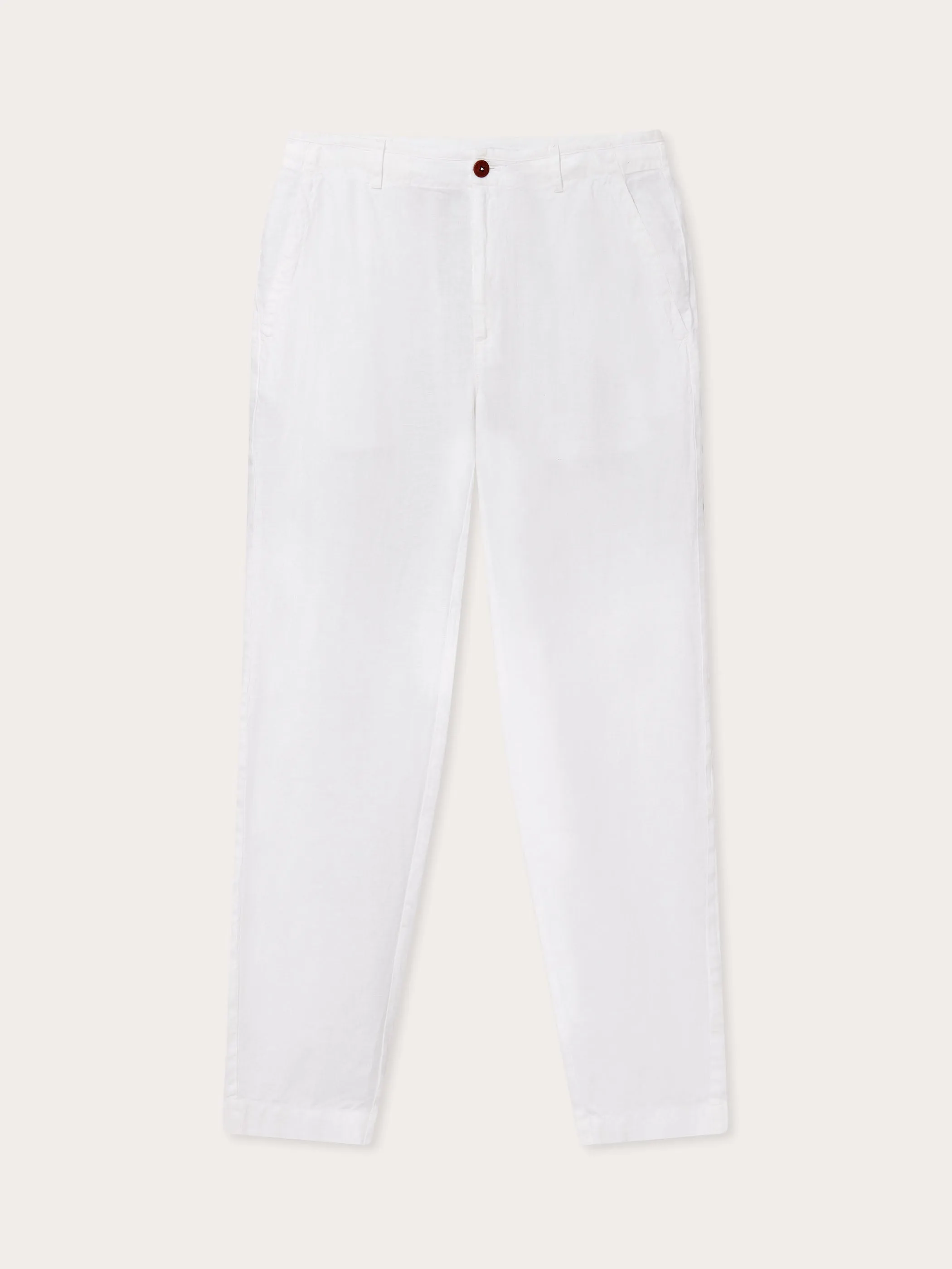 Men's White Randall Linen Trousers