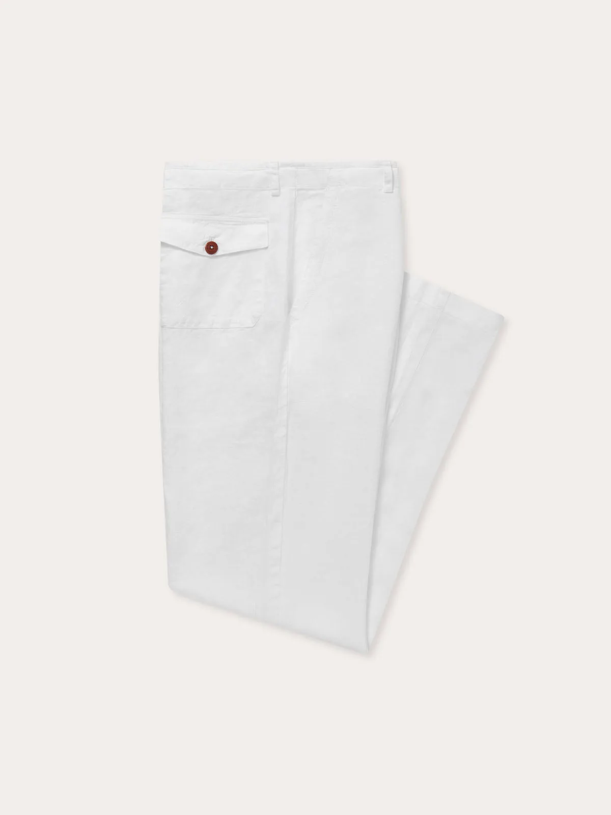 Men's White Randall Linen Trousers