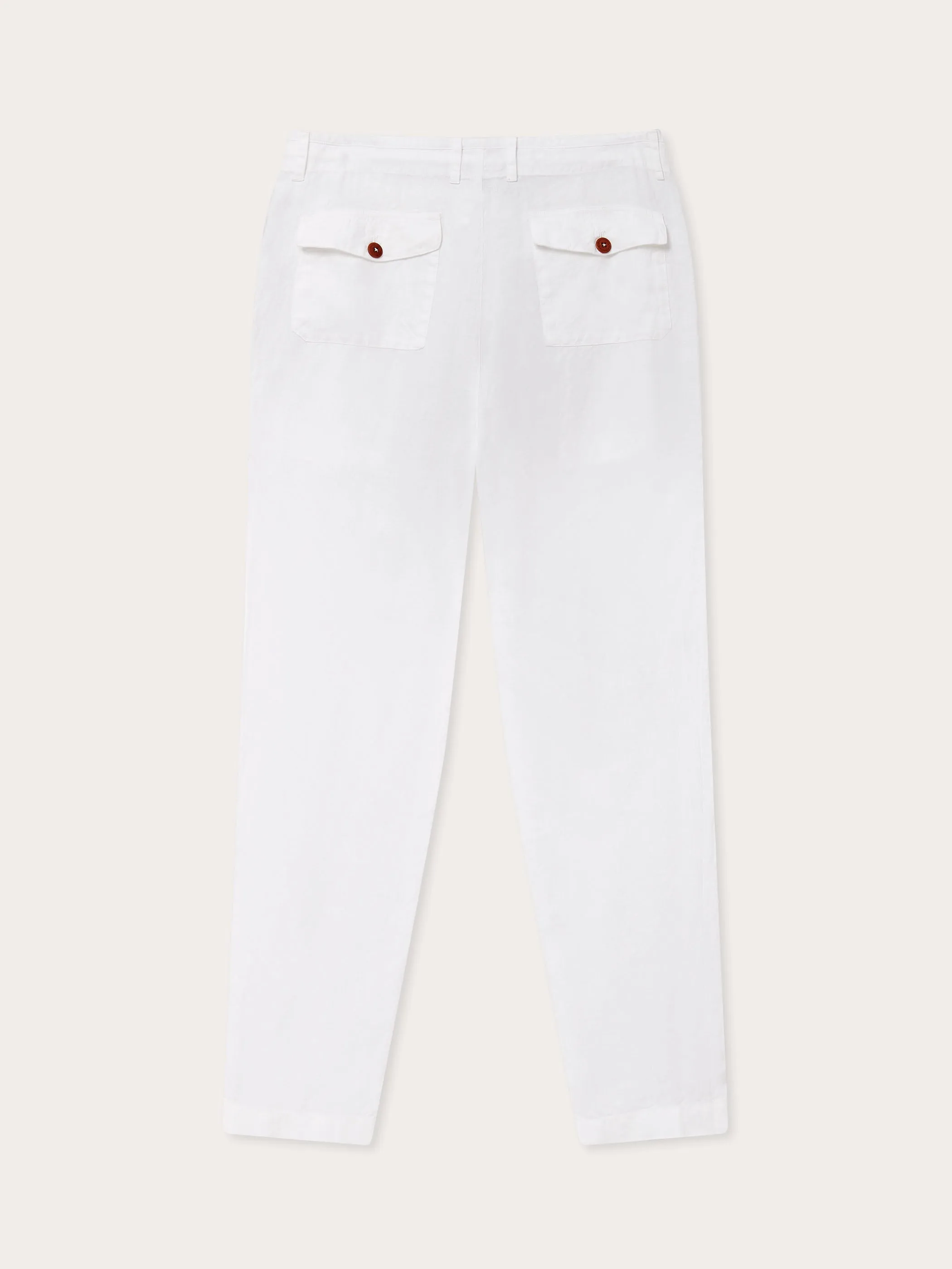 Men's White Randall Linen Trousers
