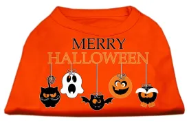 Merry Halloween Screen Print Dog Shirt Orange Med (12)