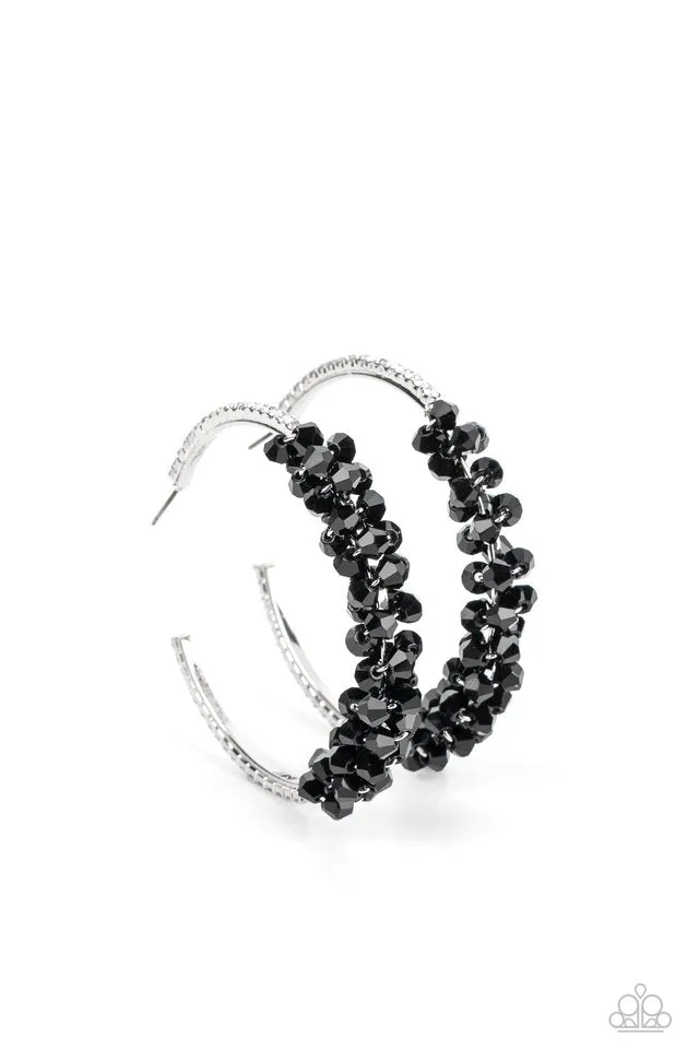 Paparazzi Earring ~ Bubble-Bursting Bling - Black