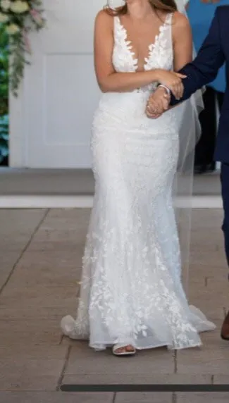 Pearled Botanical Lace Wedding Gown All Sizes
