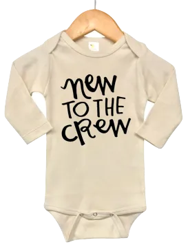 Roman & Leo - New to the Crew Long Sleeve Baby Onesie in Natural