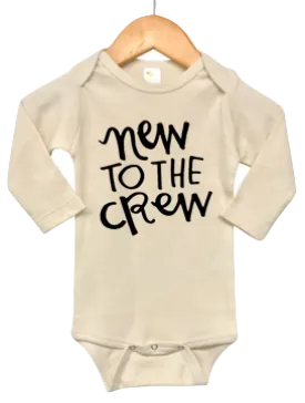 Roman & Leo - New to the Crew Long Sleeve Baby Onesie in Natural