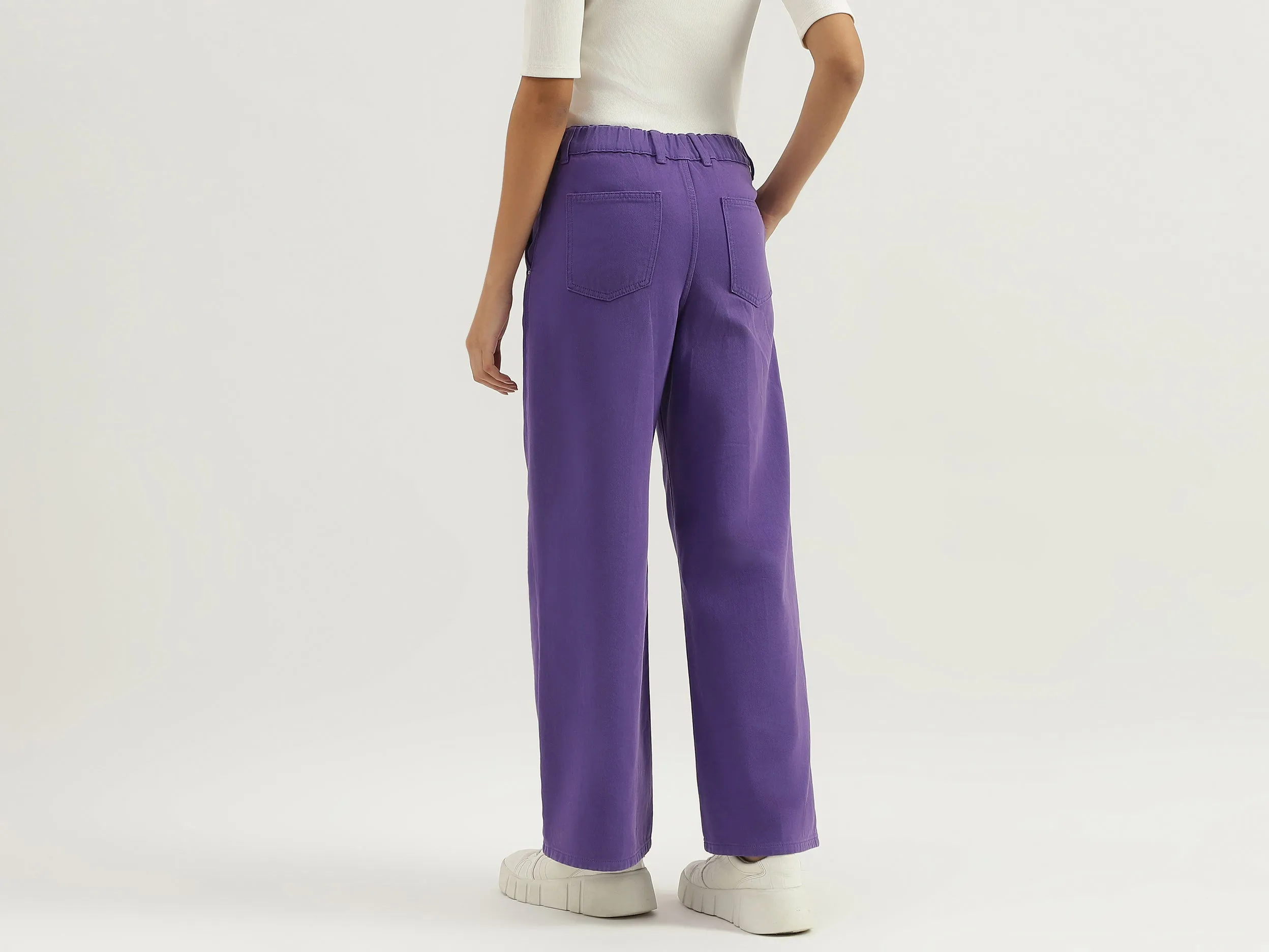 Solid Mid Rise Trousers