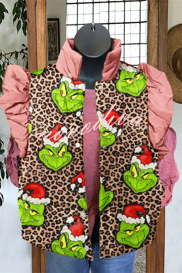 Unique Print Stand Collar Flying Sleeves Casual Jacket