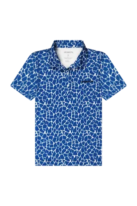 Womens Breezy Polo - Blue Giraffe
